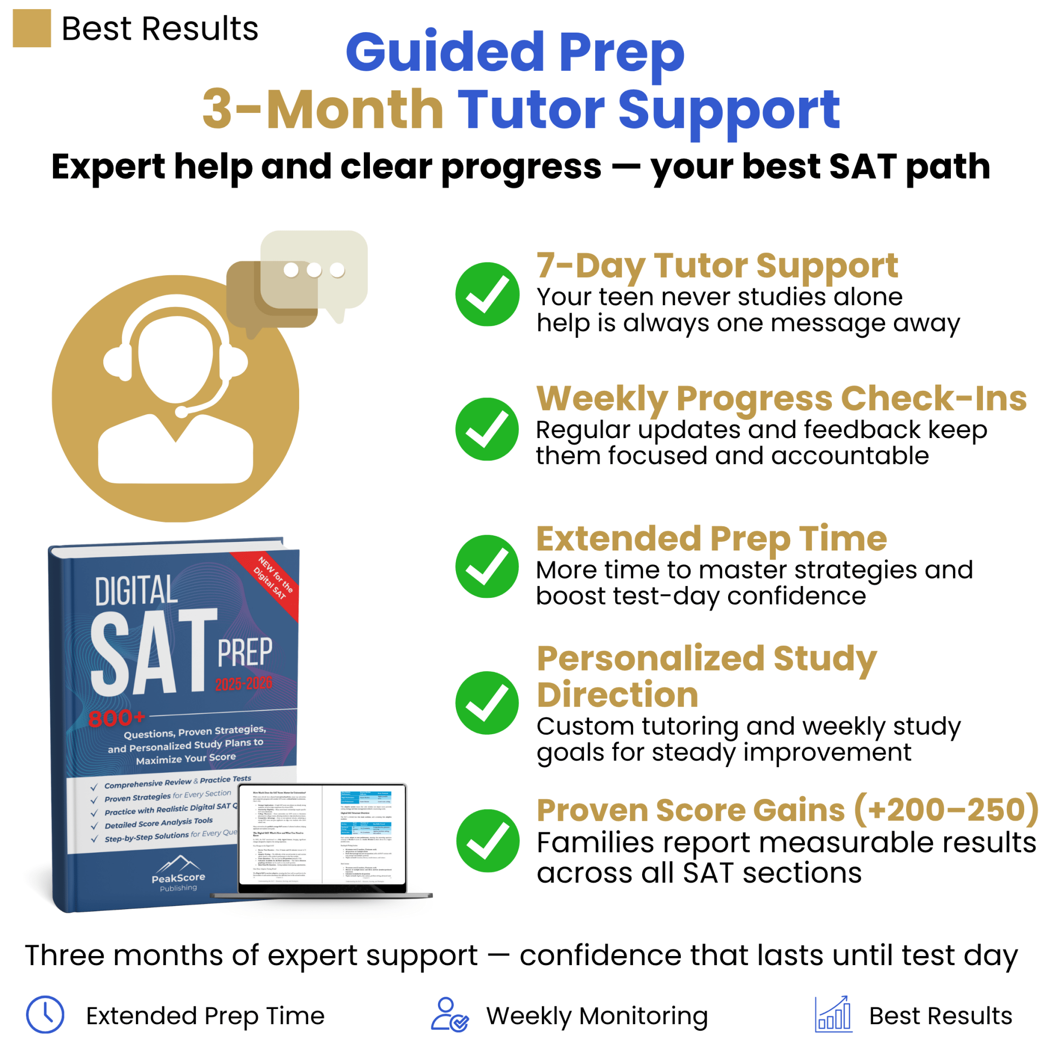 Gudied Prep - Core SAT Book + 3 - Month Personal Support - Peak Score Media