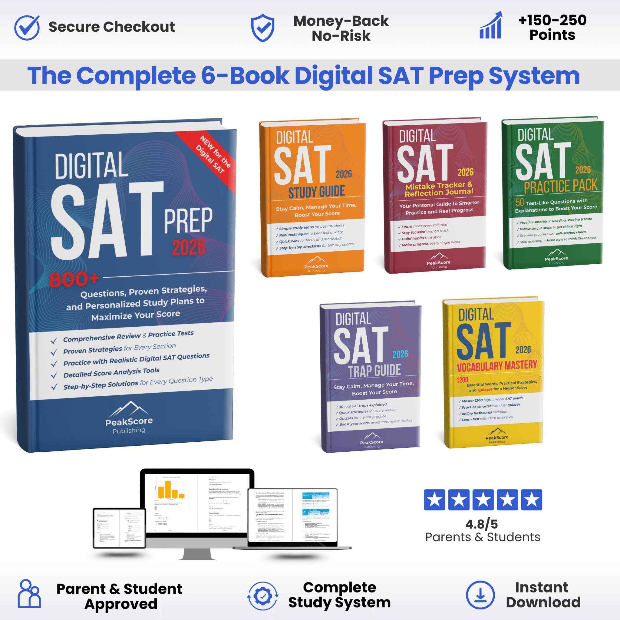 Digital SAT Prep 2026 – Complete 6 - Book Study System - Peak Score Media