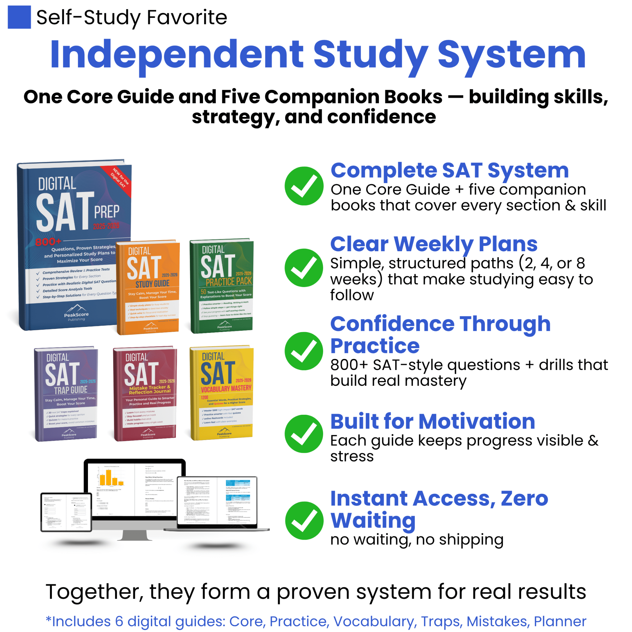 Independent Study System — 6 - Book Digital SAT Bundle - Peak Score Media